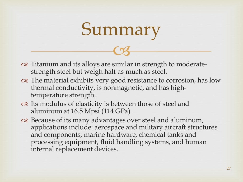 Titanium and its alloys