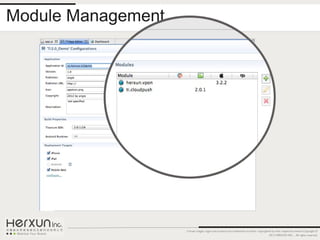 Module Management




                    Certain images, logos and products are trademarks of and/or copyrighted by their respective owners.Copyright ©
                                                                                          2012 HERXUN INC. - All rights reserved.
 