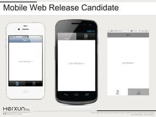 Mobile Web Release Candidate




                     Certain images, logos and products are trademarks of and/or copyrighted by their respective owners.Copyright ©
                                                                                           2012 HERXUN INC. - All rights reserved.
 