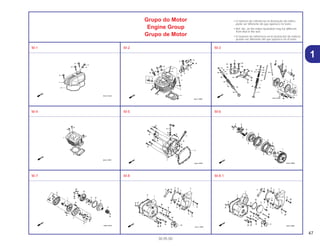 47
30.05.00
Grupo do Motor
Engine Group
Grupo de Motor
• O número de referência na ilustração do índice
pode ser diferente do que aparece no texto.
• Ref. No. on the index ilustration may be different
from that in the text.
• El número de referencia en la ilustración de índices
puede ser diferente del que aparece en el texto.
M-1 M-2 M-3
M-4 M-5 M-6
M-7 M-8 M-8.1
1
 