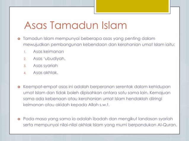 contoh assignment titas tamadun islam