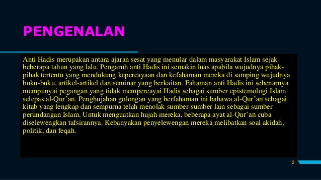 Titas Isu Semasa Golongan Anti Hadith Dan Cabarannya
