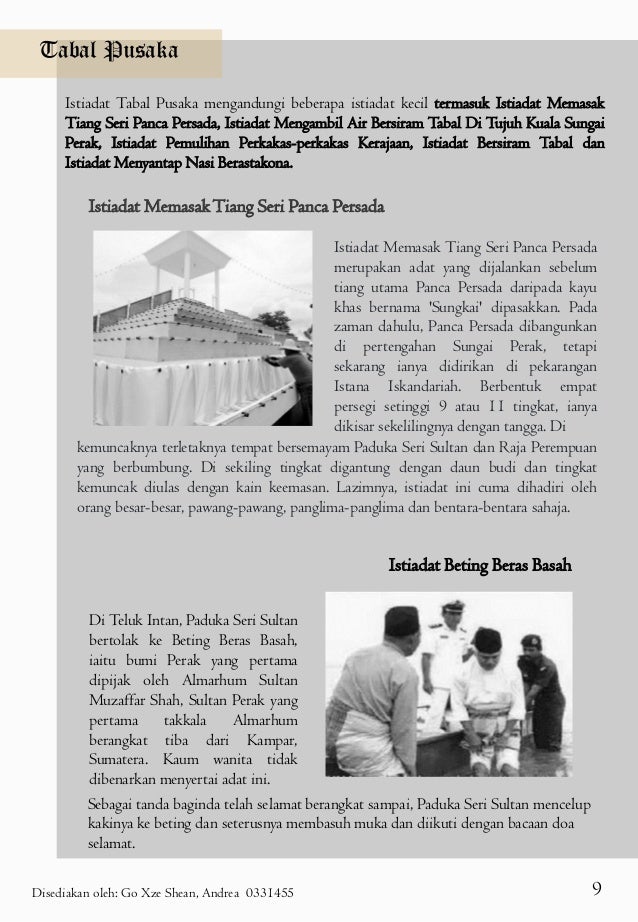 Pusaka Negeri Perak Titas Adat Adat Istiadat Negeri Perak