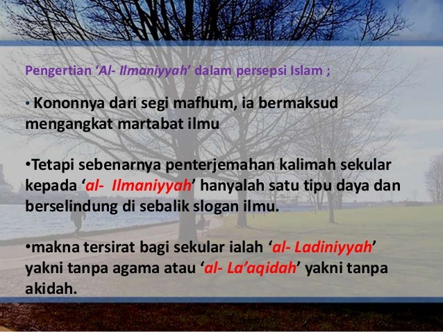 Sekularisme Dan Kesannya Terhadap Masyarakat Dan Negara