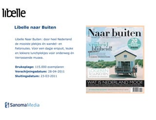 Libelle naar Buiten

Libelle Naar Buiten: door heel Nederland
de mooiste plekjes én wandel- en
fietsroutes. Voor een dagje eropuit, leuke
en lekkere lunchplekjes voor onderweg én
Verrassende musea.


Drukoplage: 115.000 exemplaren
Verschijningsdatum: 28-04-2011
Sluitingsdatum: 23-03-2011
 