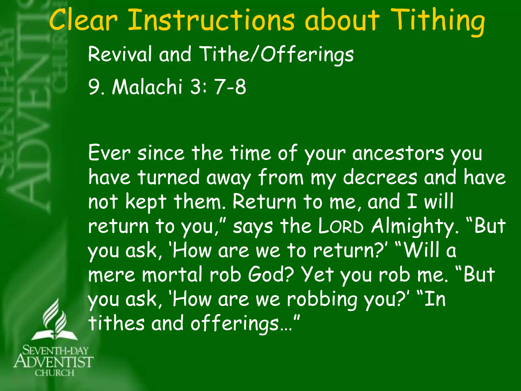 Tithe: A Sign of God's Lordship | PPTX