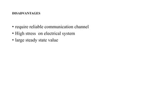 DISADVANTAGES
• require reliable communication channel
• High stress on electrical system
• large steady state value
 