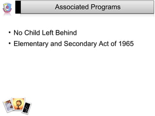 Associated Programs No Child Left Behind Elementary and Secondary Act of 1965 
