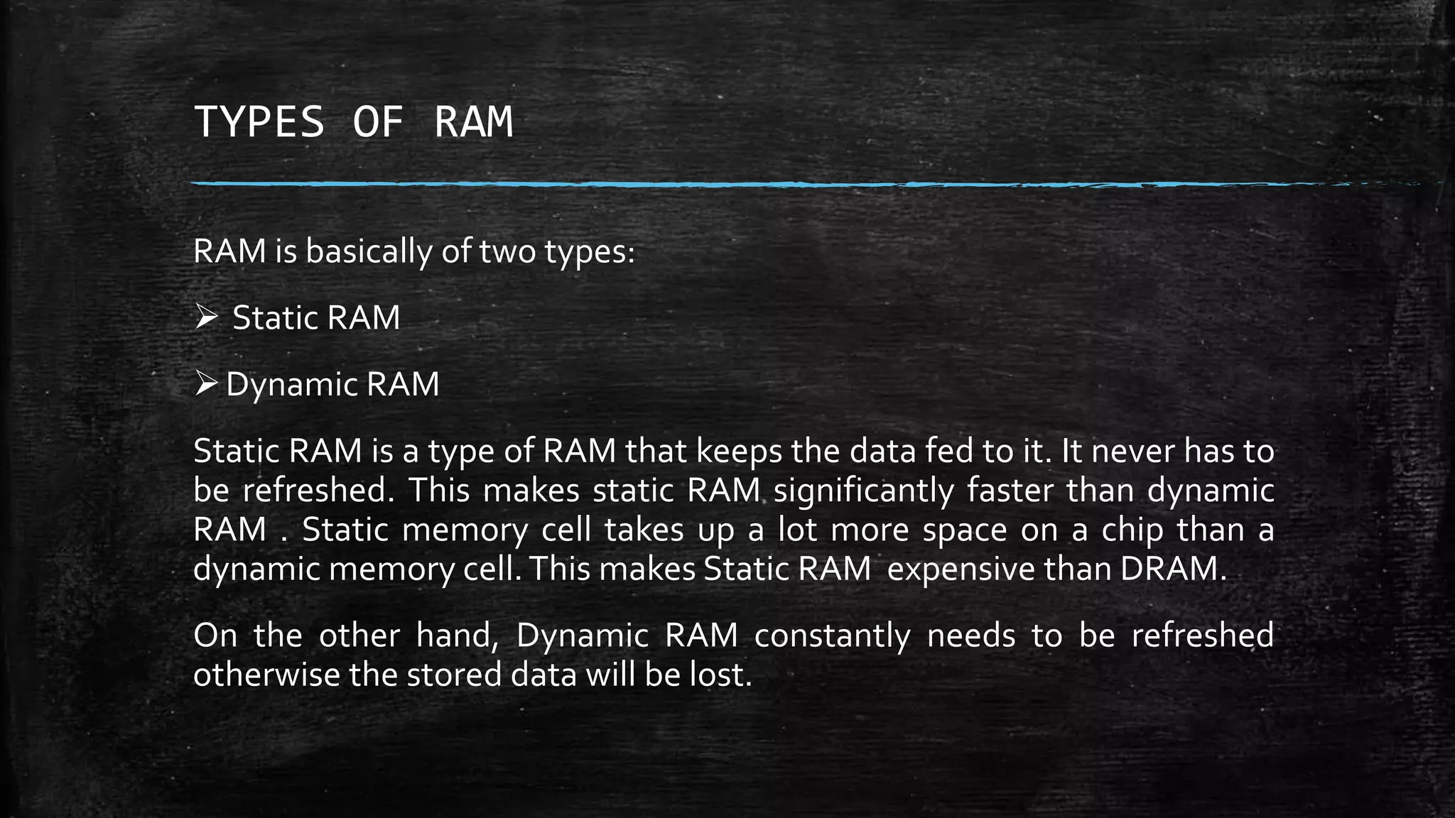 Memory ram and its types pptx