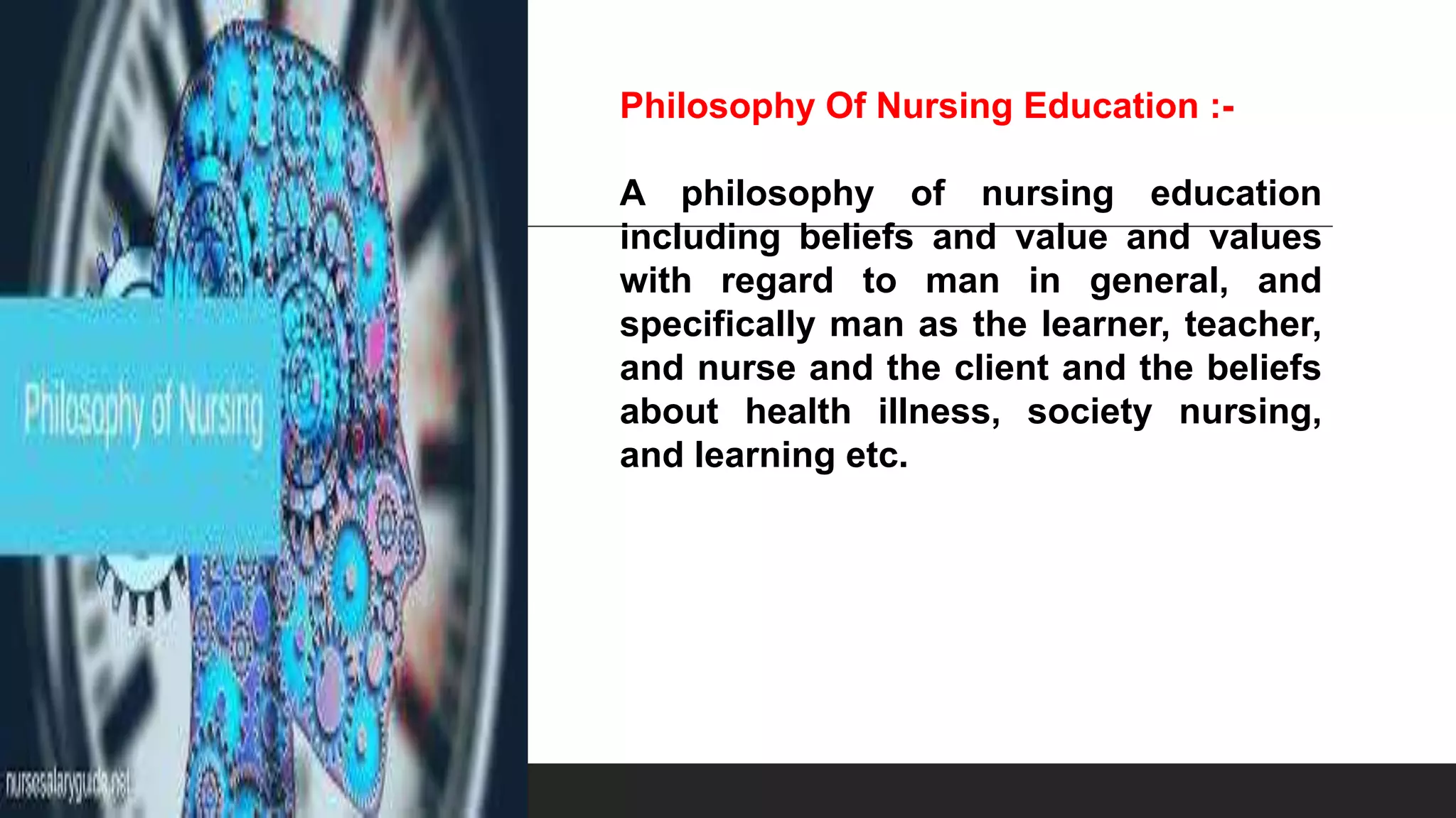 philosophy of nursing education | PPTX