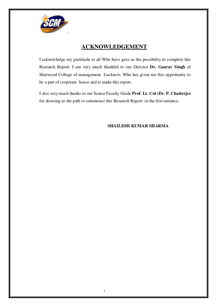 research report title page