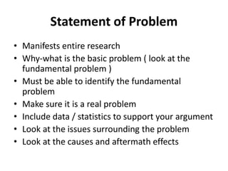 Title, problem statement & conclusion | PPT