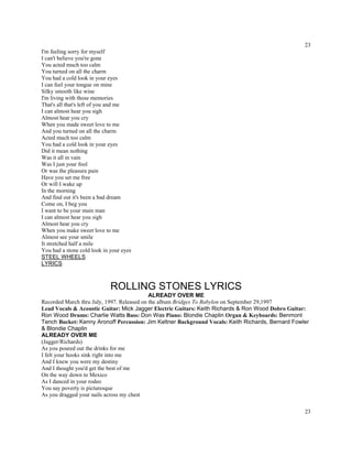 Titles Rolling Stones Lyrics A Z Numbered
