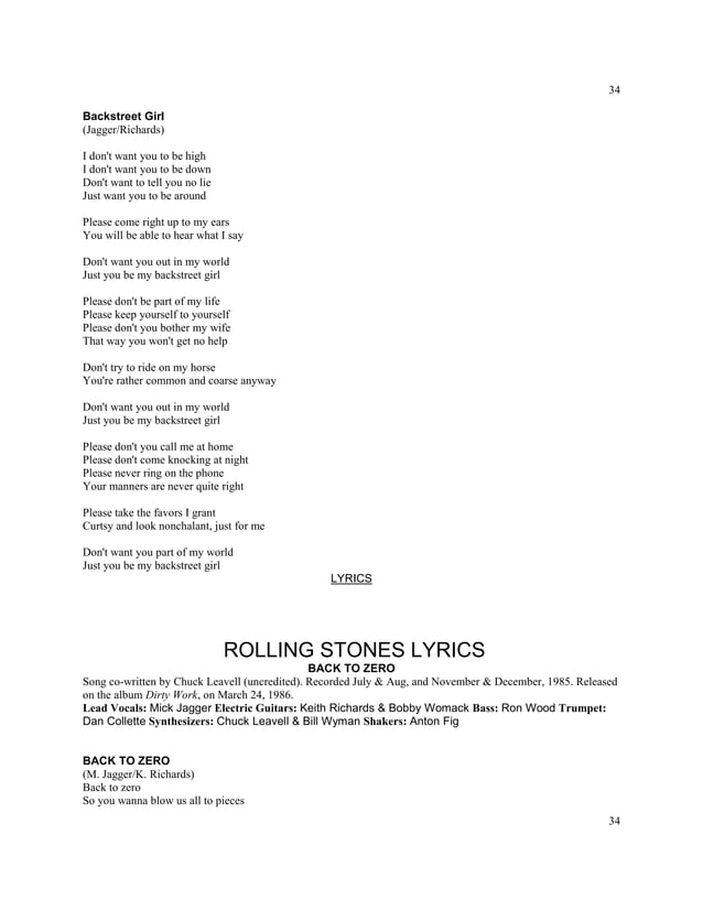 Titles rolling stones lyrics a z numbered