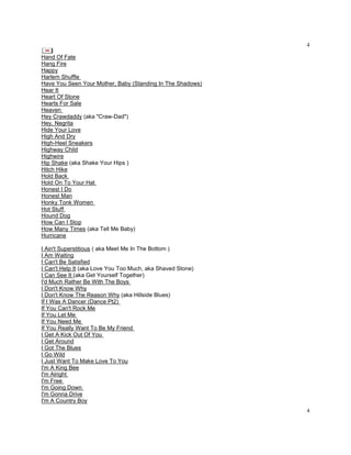 Titles Rolling Stones Lyrics A Z Numbered