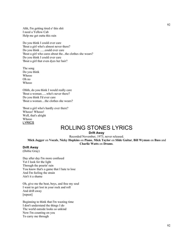 Titles rolling stones lyrics a z numbered