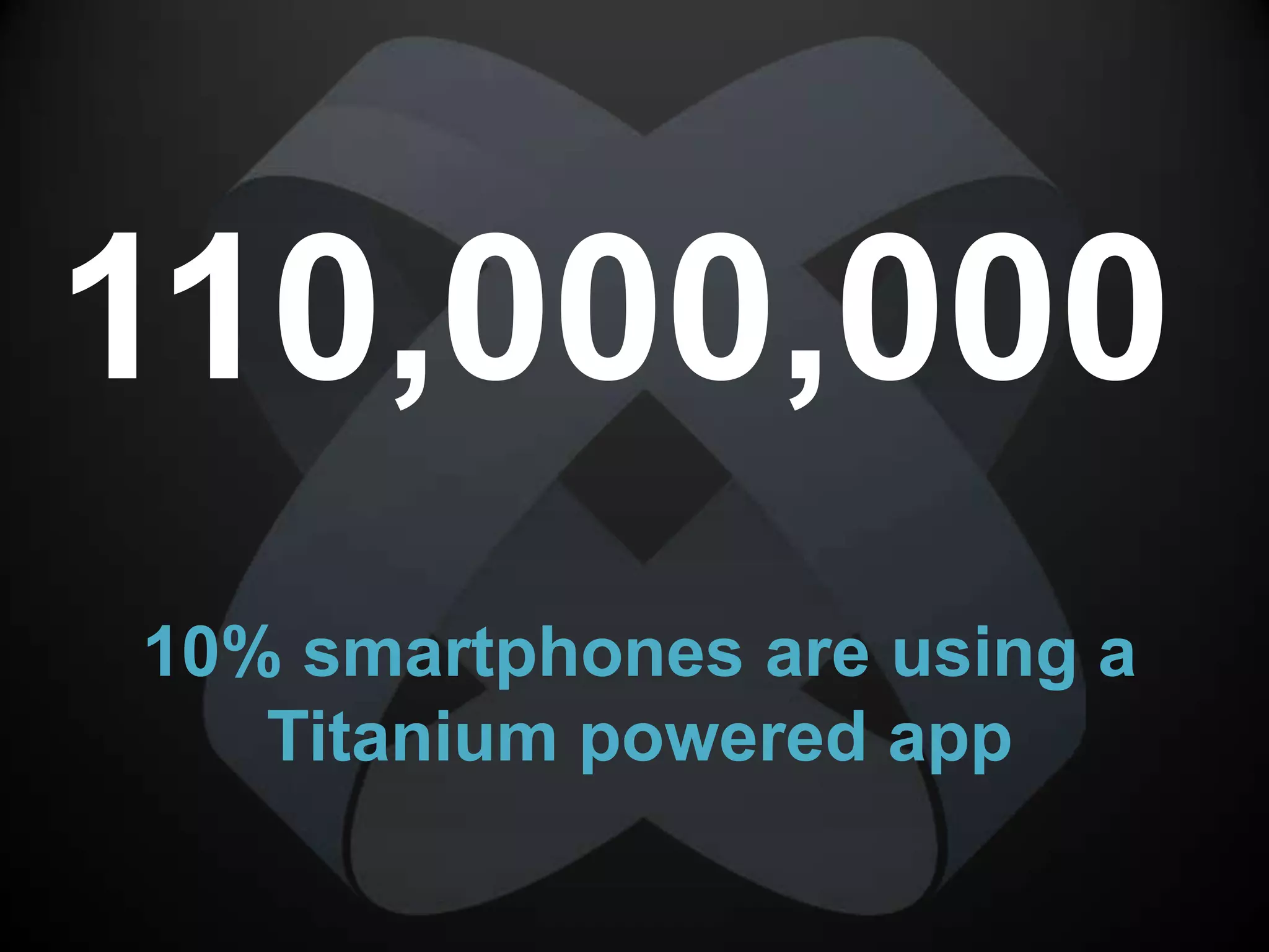 110,000,000
10% smartphones are using a
   Titanium powered app
 