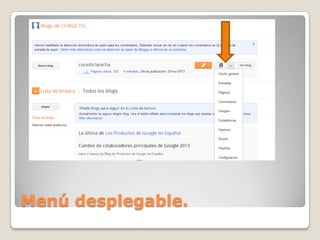 Menú desplegable.

 