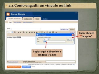 11/20/2009Xacobo de Toro.Novembro 20092.1.Cómo inserir unhaimaxen nun postPara finalizar a acción e inserir a imaxe, facerclickaquíClick!