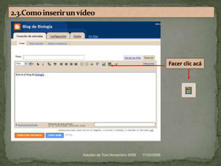 11/20/2009Xacobo de Toro.Novembro 20092.2.Como engadir un vínculo ou linkEscribir o texto e resaltar con SHIFT otexto a linkearouseleccionaloco ratoLogo facerclic aquí