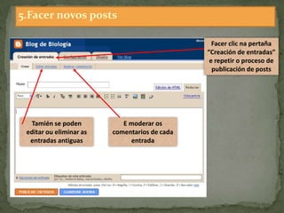 4.2.Deseño : Fontes e coresPara modificar as cores de cada tipo do texto do blogueVista previa dos cambios realizadosPara gardar os cambios
