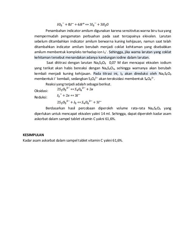 Titrasi Iodimetri Vitamin C