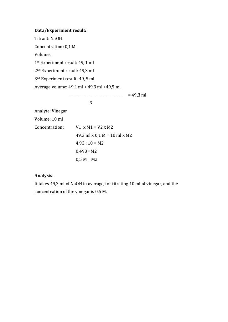 Examples of chemistry lab reports