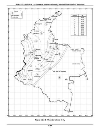 NSR-10 — Capítulo A.2 — Zonas de amenaza sísmica y movimientos sísmicos de diseño




                      Figura A.2.3-3 - Mapa de valores de Av


                                      A-19
 