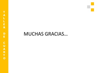 T A L L E R D E C U A R T O MUCHAS GRACIAS… 