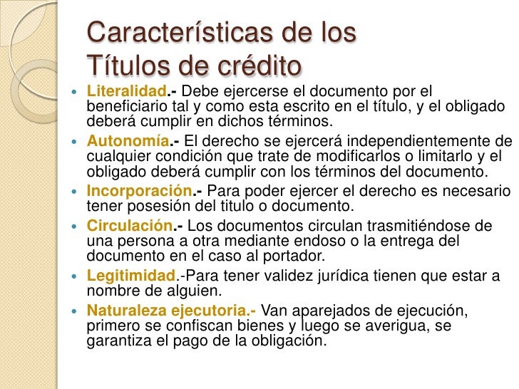 Titulos de crédito