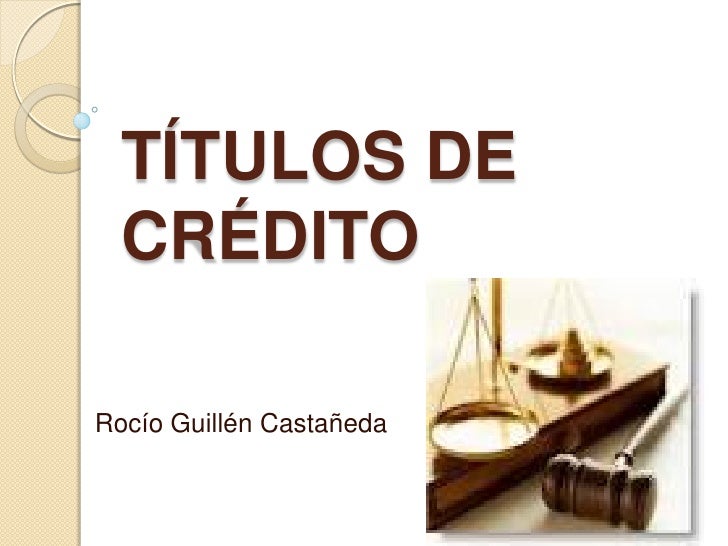 Titulos de credito pdf Titulos de credito pdf
