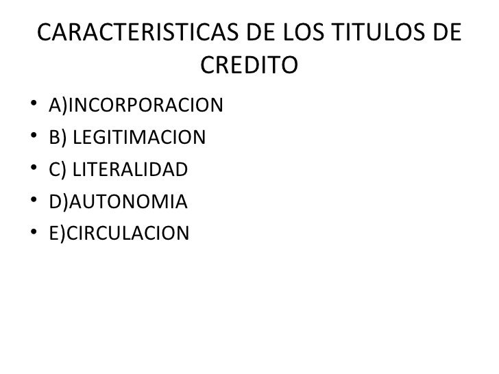 Titulos de credito Titulos de credito