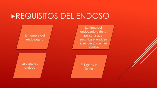 Requisitos del endoso Requisitos del endoso
