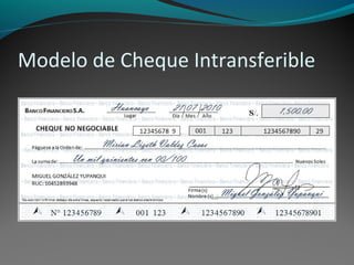 Modelo de Cheque Intransferible