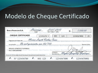 Modelo de Cheque Certificado