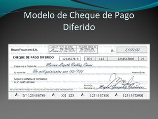 Modelo de Cheque de Pago
Diferido
