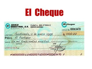 Que Significa Cheque EL CHEQUE | PPTX