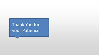Thank You for
your Patience
 