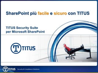 SharePoint più facile e sicuro con TITUS TITUS Security Suite  per Microsoft SharePoint TitleNameDate 