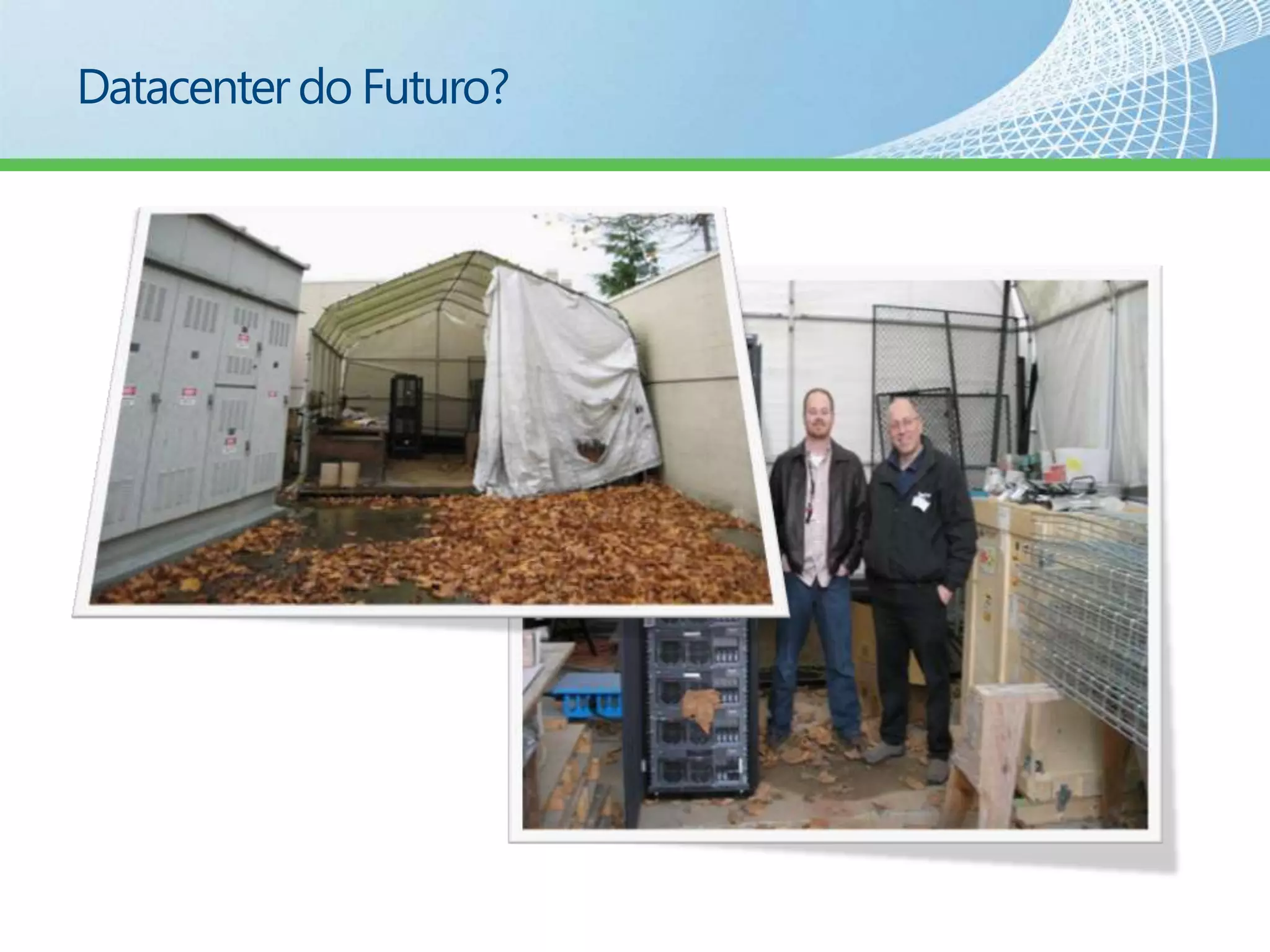 Em um datacenter típico a energiavaiparadiferentescomponentes1: Computer room air conditioner2: Power distribution unitSource: the green grid, Guidelines for energy-efficient datacenters, http://www.thegreengrid.org 