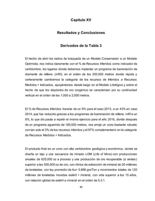 Proceso de optimización de reservas minables de un depósito de oro ...
