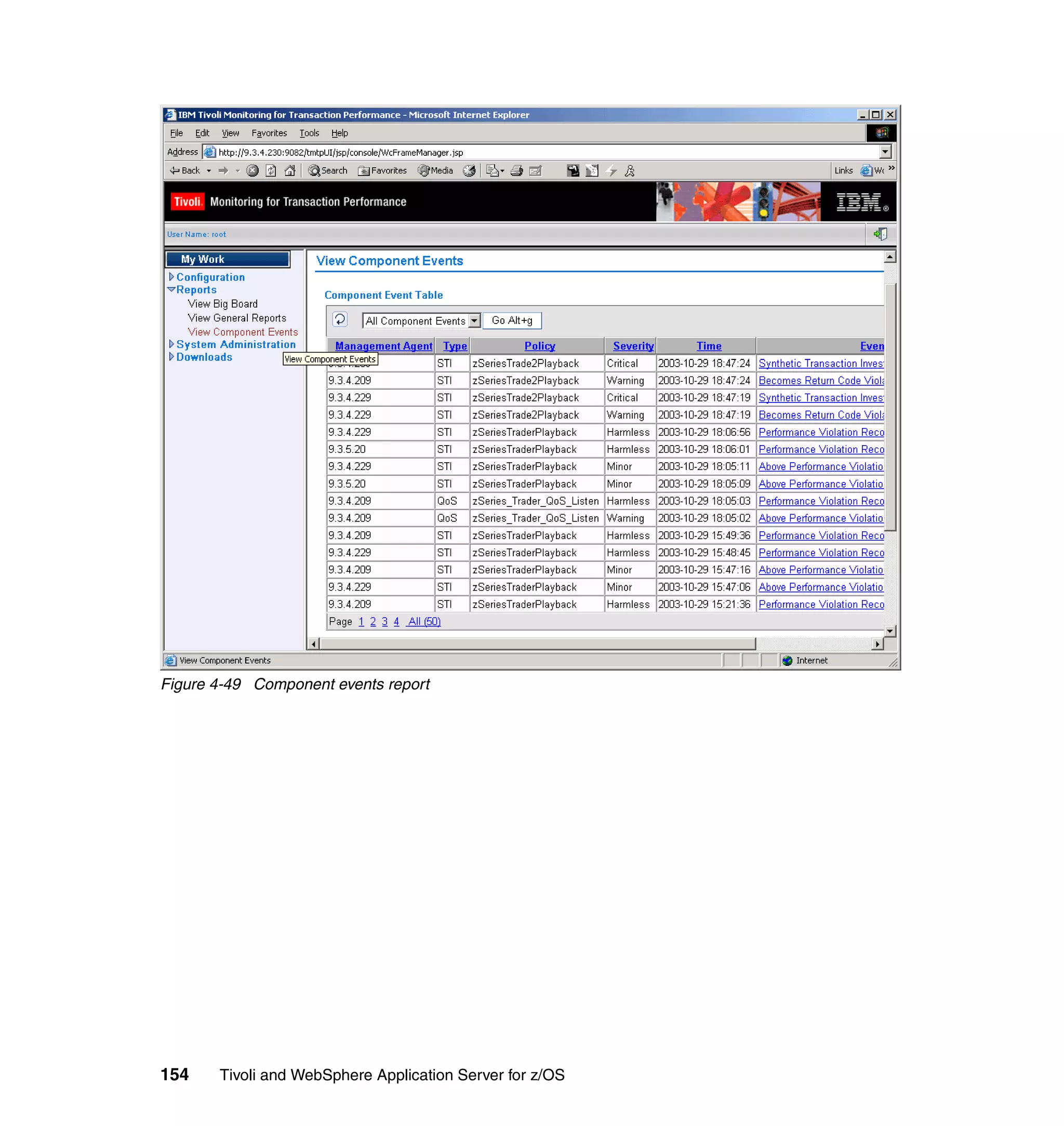 Figure 4-49 Component events report




154    Tivoli and WebSphere Application Server for z/OS
 