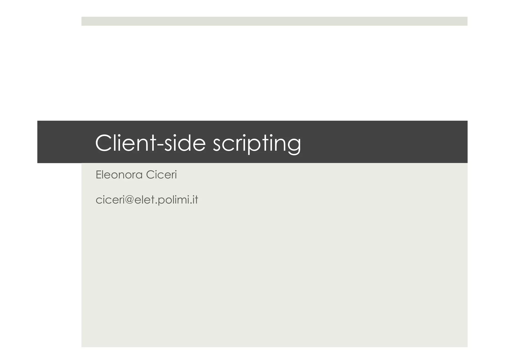 Client side scripting | PDF