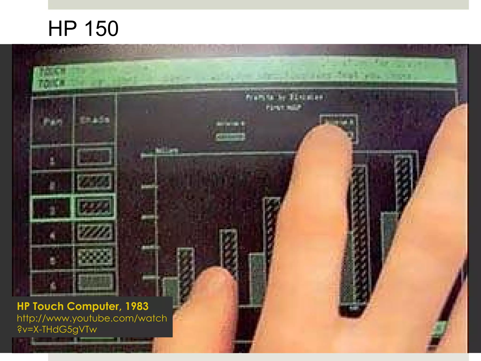 igital computer capable of being reprogrammed to solve a full range of  computing problems HP 150 HP Touch Computer, 1983 http://www.youtube.com/watch?v=X-THdG5gVTw 