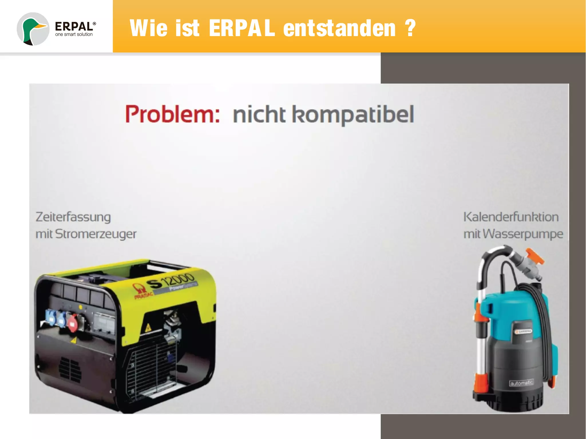 Wie ist ERPAL entstanden ? 
Präsentation der ersten Idee auf einem 
Community-Event 2011 
 