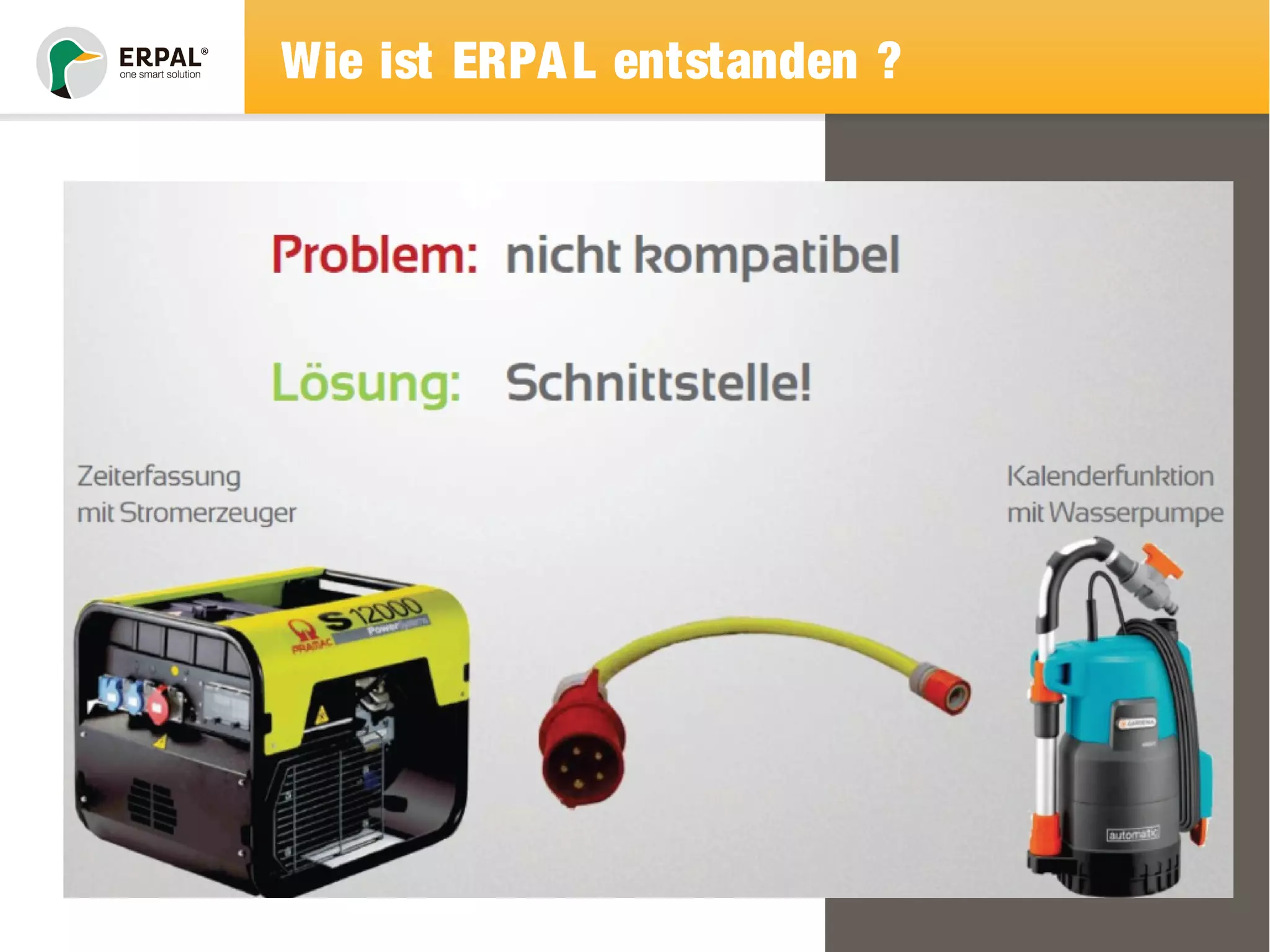 Wie ist ERPAL entstanden ? 
Präsentation der ersten Idee auf einem 
Community-Event 2011 
 