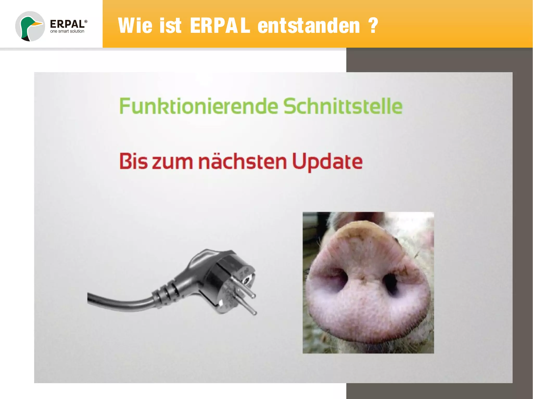 Wie ist ERPAL entstanden ? 
Präsentation der ersten Idee auf einem 
Community-Event 2011 
 