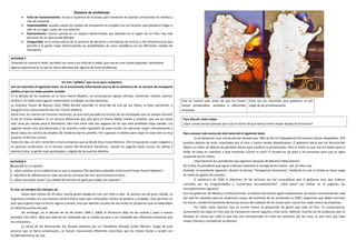 Glosario de problemas
       •   Falta de mantenimiento: escasa o ausencia de acciones para mantener en buenas condiciones los medios y
           vías de trasporte.
       •   Impuntualidad: sucede cuando los medios de transporte no cumplen con los horarios que planearon llegar o
           salir de un lugar, como ser una estación.
       •   Hacinamiento: ocurre cuando en un espacio determinado, por ejemplo en el vagón de un tren, hay más
           personas de las que puede albergar.
       •   Inseguridad: es la consecuencia de la ausencia de personal o normativas de control, o de infraestructura que
           permita a la gente viajar disminuyendo las posibilidades de actos vandálicos en los diferentes medios de
           transporte.

Actividad 5
Teniendo en cuenta lo leído, escribile una carta a un niño de tu edad, que vive en una ciudad pequeña, contándole
alguna experiencia en la que te vieras afectado por algunos de estos problemas.



                                       Un tren “público” que no es para cualquiera
Leé con atención el siguiente texto. En el encontrarás información acerca de la existencia de un servicio de transporte
público al que no todos pueden acceder.
En la década de los noventa, en la zona Puerto Madero, se construyeron lujosas oficinas, comercios, hoteles, bancos,
etcétera. En todos esos lugares comenzarían a trabajar muchas personas.                                                   Este es nuestro país antes de que los trenes Estos son los recorridos que quedaron en pie
La empresa Trenes de Buenos Aires (TBA) decidió extender el recorrido de una de sus líneas, la línea Sarmiento, e         fueran privatizados, vendidos a diferentes luego de las privatizaciones.
inauguró una nueva estación de tren: Puerto Madero.                                                                       empresas
Dicho tren, no cuenta con horarios nocturnos, ya que está pensado en función de las actividades que se realizan durante
el día en Puerto Madero. Es un servicio diferencial que sólo para en Ramos Mejía, Haedo y Castelar, que son las zonas     Para discutir entre todos
más caras por donde pasa el Sarmiento. Este tren tiene sólo dos vagones en los que está prohibido viajar parado. Los      ¿Qué consecuencias piensan que tuvo el hecho de que tantos trenes hayan dejado de funcionar?
vagones tienen aire acondicionado y los asientos están tapizados de pana bordó, las personas viajan cómodamente a
diario hasta los centros de empleo del moderno barrio porteño. Por supuesto el boleto para viajar en este tren es muy     Para conocer más acerca de este tema leé el siguiente texto
superior al del tren común.                                                                                                       La privatización tuvo consecuencias desastrosas. Más de 90 mil trabajadores ferroviarios fueron despedidos. 870
Todos los días, en otro ramal de la misma empresa que va desde Once hasta Moreno, 370 mil pasajeros viajan colgados y     pueblos dejaron de estar conectados por el tren y fueron siendo abandonados. El gobierno decía que los ferrocarriles
en pésimas condiciones. Es el servicio común del ferrocarril Sarmiento, donde los vagones están sucios, los vidrios y     daban un millón de dólares de pérdidas diarias para justiﬁcar la privatización. Pero lo cierto es que hoy el Estado pone el
asientos rotos, la gente viaja apretujada y colgada de las puertas abiertas.                                              doble de plata en subsidios a esas empresas ¿Cómo es esto? El estado les da plata a las empresas para que se sigan
                                                                                                                          ocupando de los trenes.
Actividad 6                                                                                                                       ¿Qué hicieron los presidentes que siguieron después de Menem? Nada distinto.
Respondé en tu carpeta                                                                                                    De la Rúa, el presidente que siguió a Menem extendió la entrega de los trenes , por 22 años mas.
1. ¿Qué cambios en la ciudad hicieron que la empresa TBA decidiera extender el ferrocarril hasta Puerto Madero?           Duhalde, el presidente siguiente, declaró la famosa “Emergencia Ferroviaria”, mediante la cual el Estado se hacia cargo
2. Identificá las diferencias en cada uno de los servicios del tren que enumera el texto.                                 de todos los gastos ferroviarios.
3. ¿Qué conclusión sacás? ¿La calidad del servicio es igual para todos los usuarios?                                              A comienzos de 2003 el deterioro de los servicios era tan escandaloso que el gobierno tuvo que ordenar
                                                                                                                          controles por las irregularidades y "numerosos incumplimientos”. ¿Qué pasó? Las multas no se pagaron, los
EL tren no siempre fue siempre así                                                                                        incumplimientos siguieron.
        Hasta hace menos de 20 años, mucha gente viajaba en tren por todo el país. Su servicio era de gran calidad. La    Con los gobiernos de Néstor y Cristina Kirchner, el sistema ferroviario siguió empeorando. Se fueron incrementando cada
Argentina contaba con una extensa red ferroviaria (vías) que conectaban cientos de pueblos y ciudades. Esto permitía no   vez más los subsidios para las empresas a pesar del aumento de los accidentes.La CNRT, organismo que debía controlar
solo que la gente viaje en forma segura y barata, sino que además circulen de ese modo los productos que se elaboraban    los trenes, recibía formalmente denuncias acerca del malestar de los trenes pero nunca hizo nada contra las empresas.
en distintos puntos del país.                                                                                                     Por todas estas razones, hoy es mucho menor la proporción de gente que viaja en tren. En consecuencia,
        Sin embargo, en la década de los 90 (entre 1990 y 2000) el ferrocarril dejó de ser estatal y pasó a manos         aumentaron los viajes en otro tipo de transportes menos seguros y más caros. Además, muchos de los productos que se
privadas. Esto decir, dejó que dejó de ser manejado por el estado ya pasó a ser manejado por diferentes empresas que      llevaban en trenes por todo el país hoy son transportados en miles de camiones por las rutas, lo que hace que haya
los compraron.                                                                                                            mayor tránsito y cantidad de accidentes.
        La venta de los ferrocarriles fue llevada adelante por un Presidente llamado Carlos Menem. Luego de este
proceso que se llama privatización, se fueron clausurando diferentes recorridos que los trenes hacían y acabó con
24.069 kilómetros de vías.
 