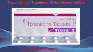 Tizan (Generic Tizanidine Hydrochloride Tablets)
© The Swiss Pharmacy
 