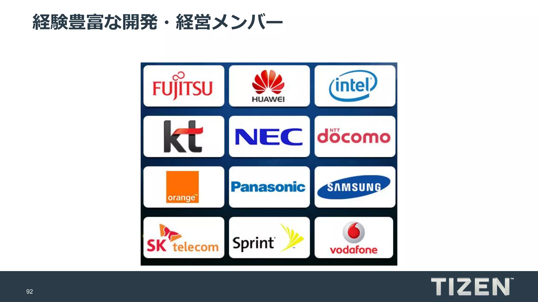 92
経験豊富な開発・経営メンバー
 
